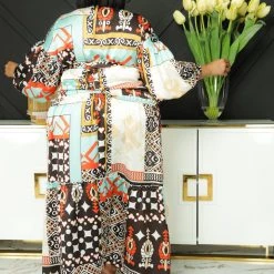 Curvaceous Boutique Sade Print Cutout Dress