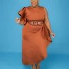 Curvaceous Boutique DRESSES Brown Davina Belt Dress 1 Curvaceous Boutique DRESSES Brown Davina Belt Dress
