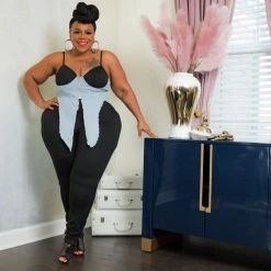 Curvaceous Boutique NEW Black Two Faced Set