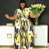 Curvaceous Boutique Yellow Geometric Palazzo Set 2 Curvaceous Boutique Yellow Geometric Palazzo Set
