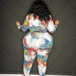 Curvaceous Boutique Paint Splatter Leggings Set NEW 5 Curvaceous Boutique Paint Splatter Leggings Set NEW