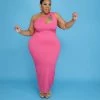 Curvaceous Boutique Pink Pretty Cut Out Dress
