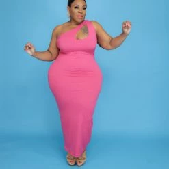 Curvaceous Boutique Pink Pretty Cut Out Dress