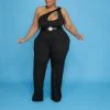 Curvaceous Boutique Black Pretty Cut-Out Jumpsuit JUMPSUITS