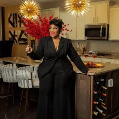 Curvaceous Boutique Black Shimmer Pant Suit SETS