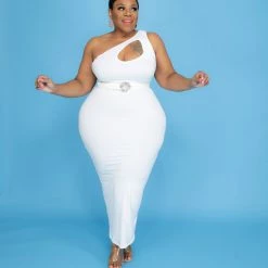 Curvaceous Boutique White Pretty Cut Out Dress