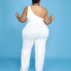 Curvaceous Boutique White Pretty Cut-Out Jumpsuit