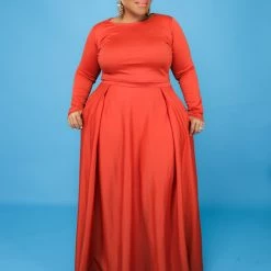 Curvaceous Boutique Rust Lashae Skirt Set SALE