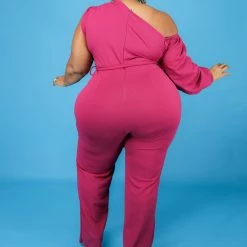 Curvaceous Boutique Magenta Cold Shoulder Jumpsuit 7 Curvaceous Boutique Magenta Cold Shoulder Jumpsuit