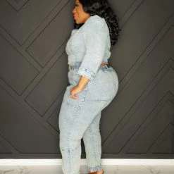 Curvaceous Boutique SETS River One Shoulder Denim Set