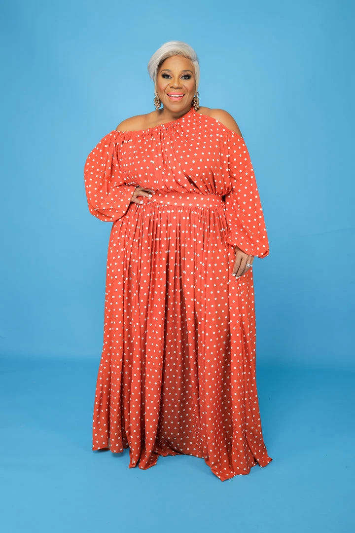 Curvaceous Boutique Collen Orange Polka Dot Maxi Dress 3 Curvaceous Boutique Collen Orange Polka Dot Maxi Dress