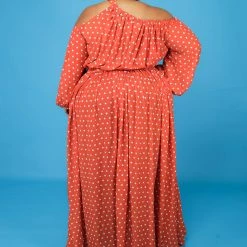 Curvaceous Boutique Collen Orange Polka Dot Maxi Dress 7 Curvaceous Boutique Collen Orange Polka Dot Maxi Dress