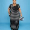 Curvaceous Boutique NEW Black Stripe T-Shirt Dress 2 Curvaceous Boutique NEW Black Stripe T-Shirt Dress