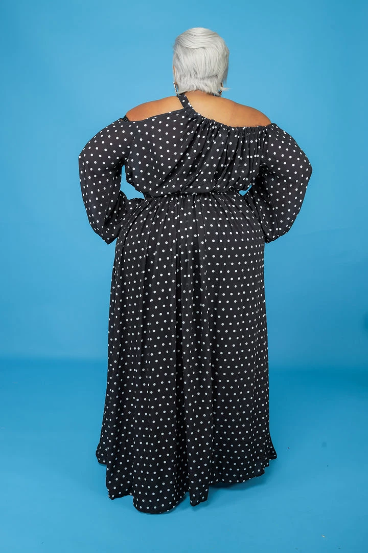 Curvaceous Boutique DRESSES Collen Black Polka Dot Maxi Dress 5 Curvaceous Boutique DRESSES Collen Black Polka Dot Maxi Dress