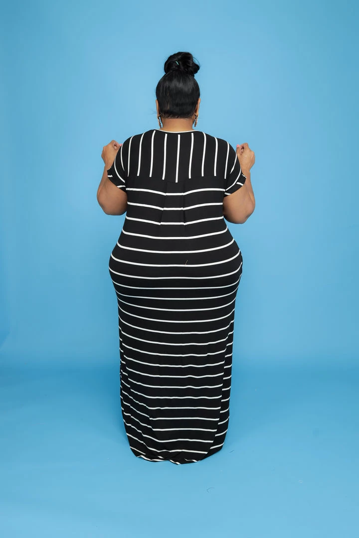 Curvaceous Boutique NEW Black Stripe T-Shirt Dress 5 Curvaceous Boutique NEW Black Stripe T-Shirt Dress