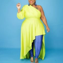 Curvaceous Boutique Yellow Skylar Hi Lo Dress/Top