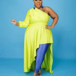 Curvaceous Boutique Yellow Skylar Hi Lo Dress/Top