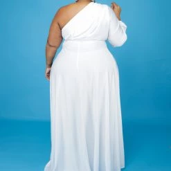 Curvaceous Boutique White Skylar Hi Lo Dress/Top