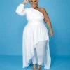 Curvaceous Boutique White Skylar Hi Lo Dress/Top