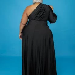 Curvaceous Boutique Black Skylar Hi Low Dress/Top