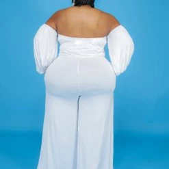 Curvaceous Boutique SALE White Tied Off Shoulder Jumpsuit 7 Curvaceous Boutique SALE White Tied Off Shoulder Jumpsuit