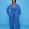 Curvaceous Boutique Royal Blue Hunter Pant Set