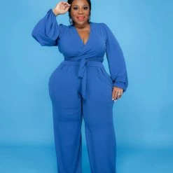 Curvaceous Boutique Royal Blue Hunter Pant Set
