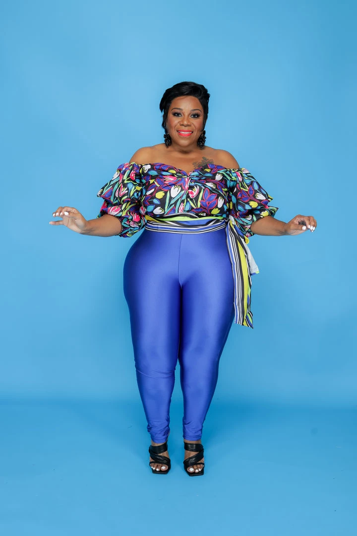 Curvaceous Boutique NEW Royal Blue Shiny Leggings 4 Curvaceous Boutique NEW Royal Blue Shiny Leggings