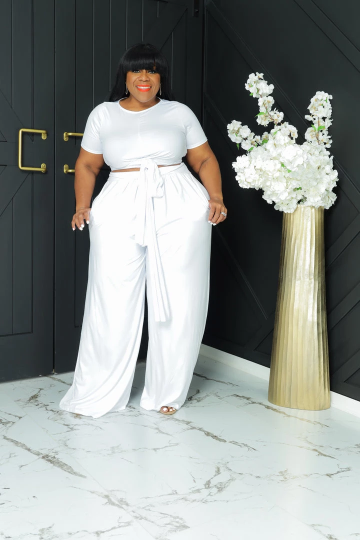 Curvaceous Boutique White All Tied Up Pant Set 3 Curvaceous Boutique White All Tied Up Pant Set