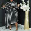 Curvaceous Boutique Stripe Logan Chiffon Dress NEW
