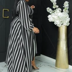 Curvaceous Boutique Stripe Logan Chiffon Dress NEW