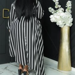 Curvaceous Boutique Stripe Logan Chiffon Dress NEW