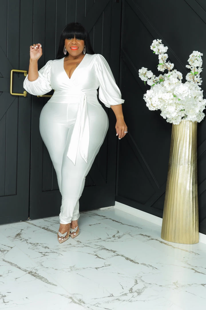 Curvaceous Boutique Off White Balloon Sleeves Jumpsuit 4 Curvaceous Boutique Off White Balloon Sleeves Jumpsuit