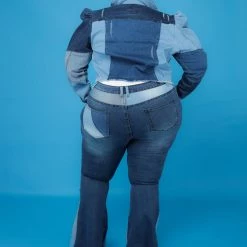 Curvaceous Boutique Blue Patchwork Crop Jacket BLAZERS/VESTS/JACKETS 7 Curvaceous Boutique Blue Patchwork Crop Jacket BLAZERS/VESTS/JACKETS