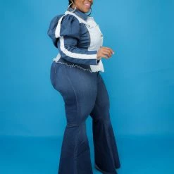 Curvaceous Boutique Lite Two-Tone Puff Sleeve Jacket NEW