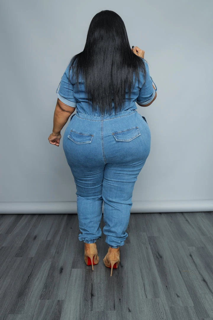 Curvaceous Boutique Denim Cargo Pocket Jumpsuit 5 Curvaceous Boutique Denim Cargo Pocket Jumpsuit