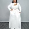Curvaceous Boutique SALE Ivory Victoria Wide-Leg Set