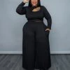 Curvaceous Boutique Black Victoria Wide-Leg Set SALE 1 Curvaceous Boutique Black Victoria Wide-Leg Set SALE