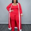 Curvaceous Boutique Red Farrah Pant Set