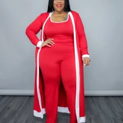 Curvaceous Boutique Red Farrah Pant Set