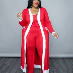 Curvaceous Boutique Red Farrah Pant Set