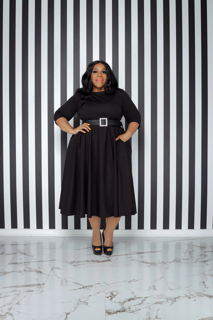 Curvaceous Boutique Black Cherie Skater Dress 3 Curvaceous Boutique Black Cherie Skater Dress