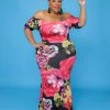 Curvaceous Boutique Red Floral Sydney Dress SALE