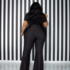 Curvaceous Boutique NEW Black Thommy Flare Jumpsuit
