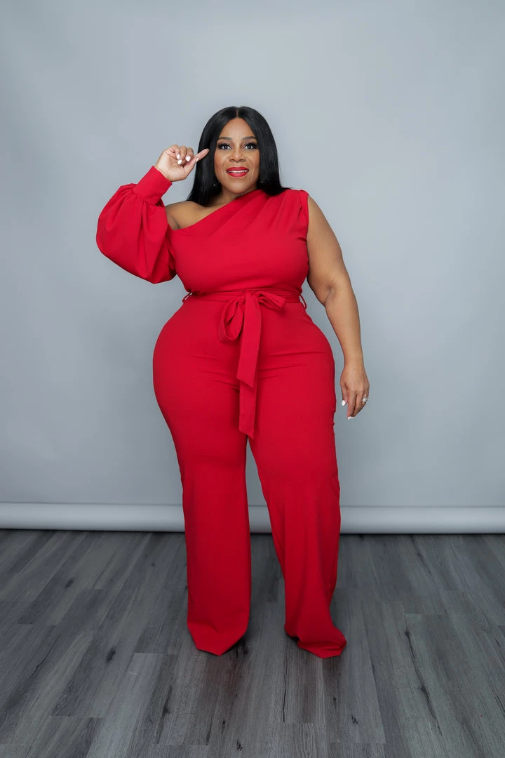 Curvaceous Boutique Red Cold Shoulder Jumpsuit JUMPSUITS 3 Curvaceous Boutique Red Cold Shoulder Jumpsuit JUMPSUITS