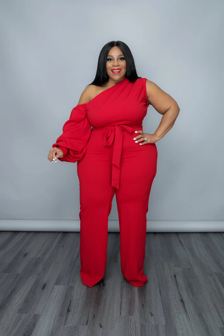 Curvaceous Boutique Red Cold Shoulder Jumpsuit JUMPSUITS 4 Curvaceous Boutique Red Cold Shoulder Jumpsuit JUMPSUITS