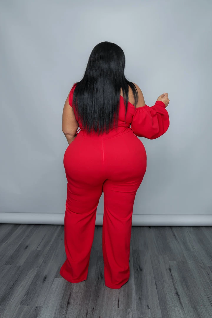 Curvaceous Boutique Red Cold Shoulder Jumpsuit JUMPSUITS 5 Curvaceous Boutique Red Cold Shoulder Jumpsuit JUMPSUITS