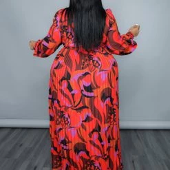 Curvaceous Boutique DRESSES Red Abstract Pleated Dress 7 Curvaceous Boutique DRESSES Red Abstract Pleated Dress