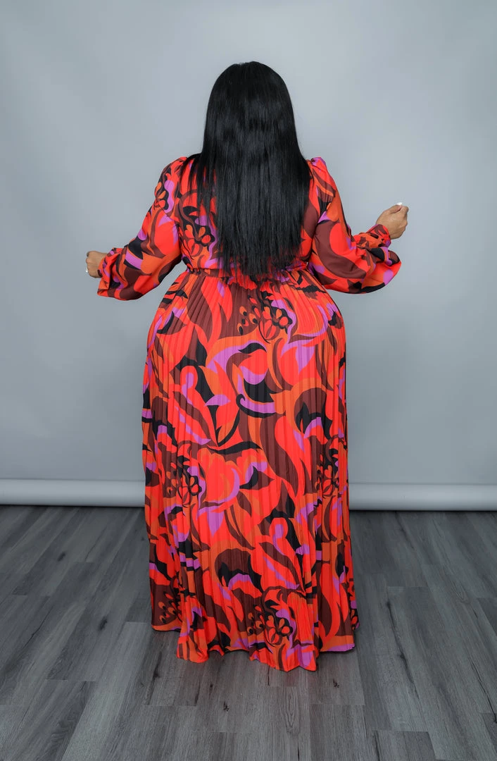 Curvaceous Boutique DRESSES Red Abstract Pleated Dress 5 Curvaceous Boutique DRESSES Red Abstract Pleated Dress