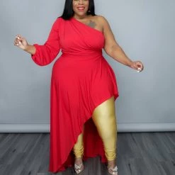 Curvaceous Boutique Red Skylar Hi Low Dress/Top DRESSES 8 Curvaceous Boutique Red Skylar Hi Low Dress/Top DRESSES